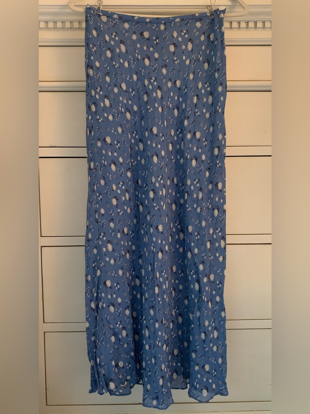 Ralph Lauren Vintage Blue Floral Maxi Skirt